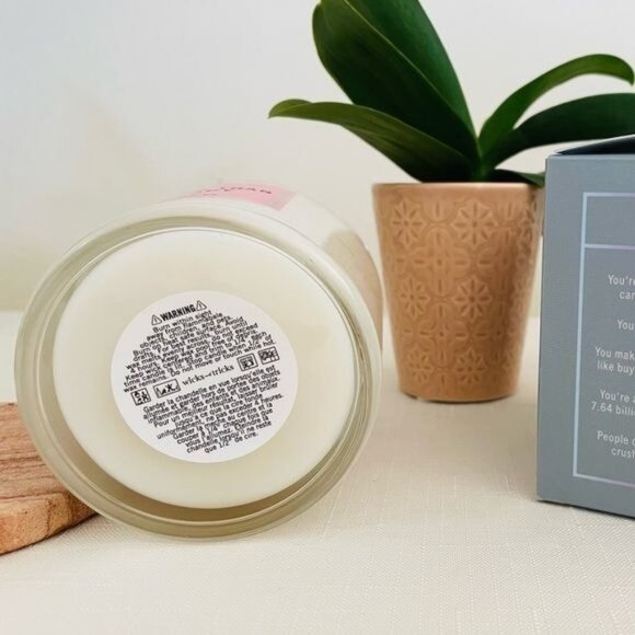 Wicks and Tricks Candle Cheaper Than Therapy 10 oz Glass Jar White Coconut Wax - Picture 3 of 5